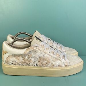 SHUSHOP SIENNA SILVER SNAKE sneaker shoes womens size  8.5